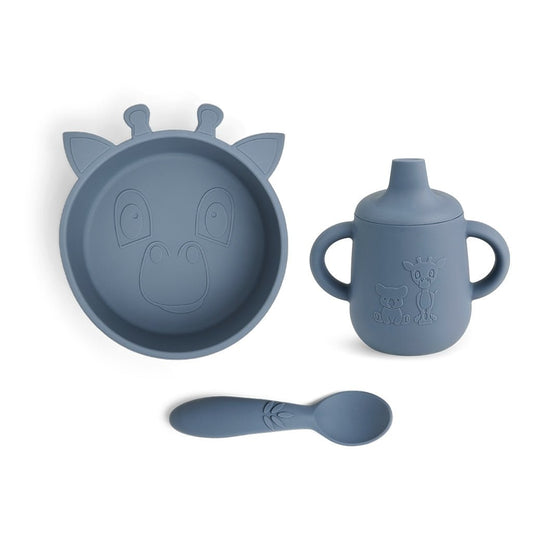 Elias Siliconen Dinerset – 3-delige Eetset voor Baby & Peuter giraffe