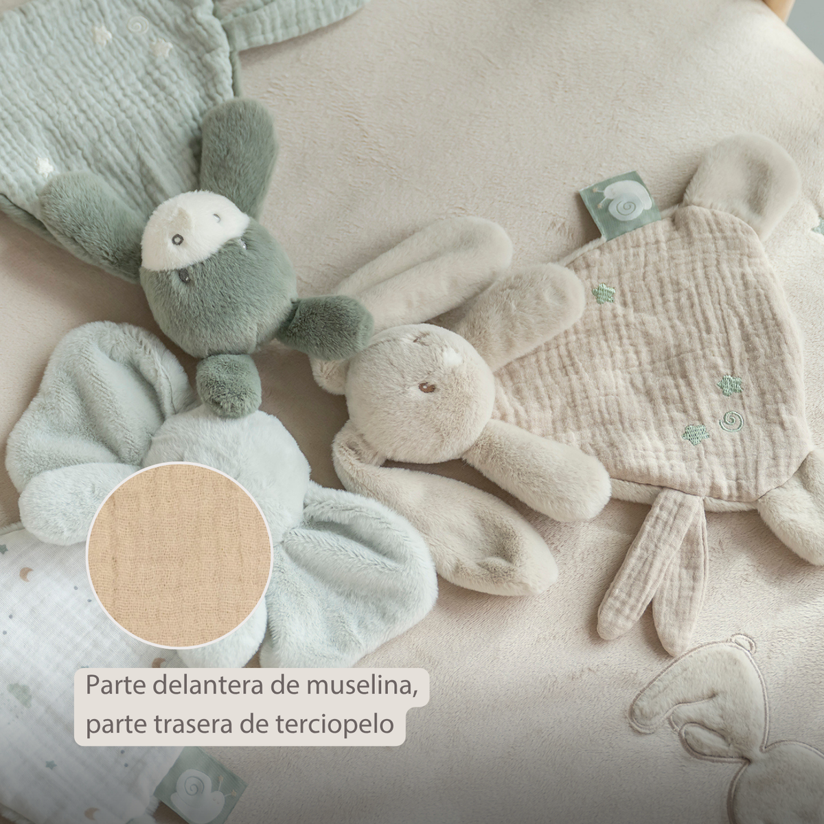 LouLou Mini Comforter Rabbit - Baby Blanket - 25 cm - Sand
