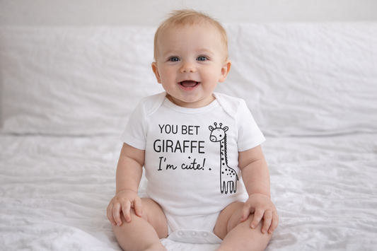 Bedrukte Body: You bet GIRAFFE I'm cute