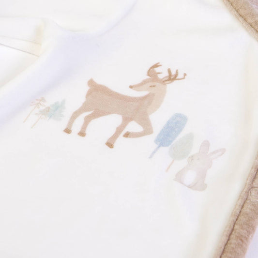 FS Baby - Baby kruippakje Hert – Velours met Voetjes & Drukknoopsluiting
