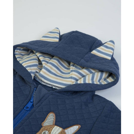 FS Baby - Blauw Babyvestje met geborduurd Hondje & Oortjes