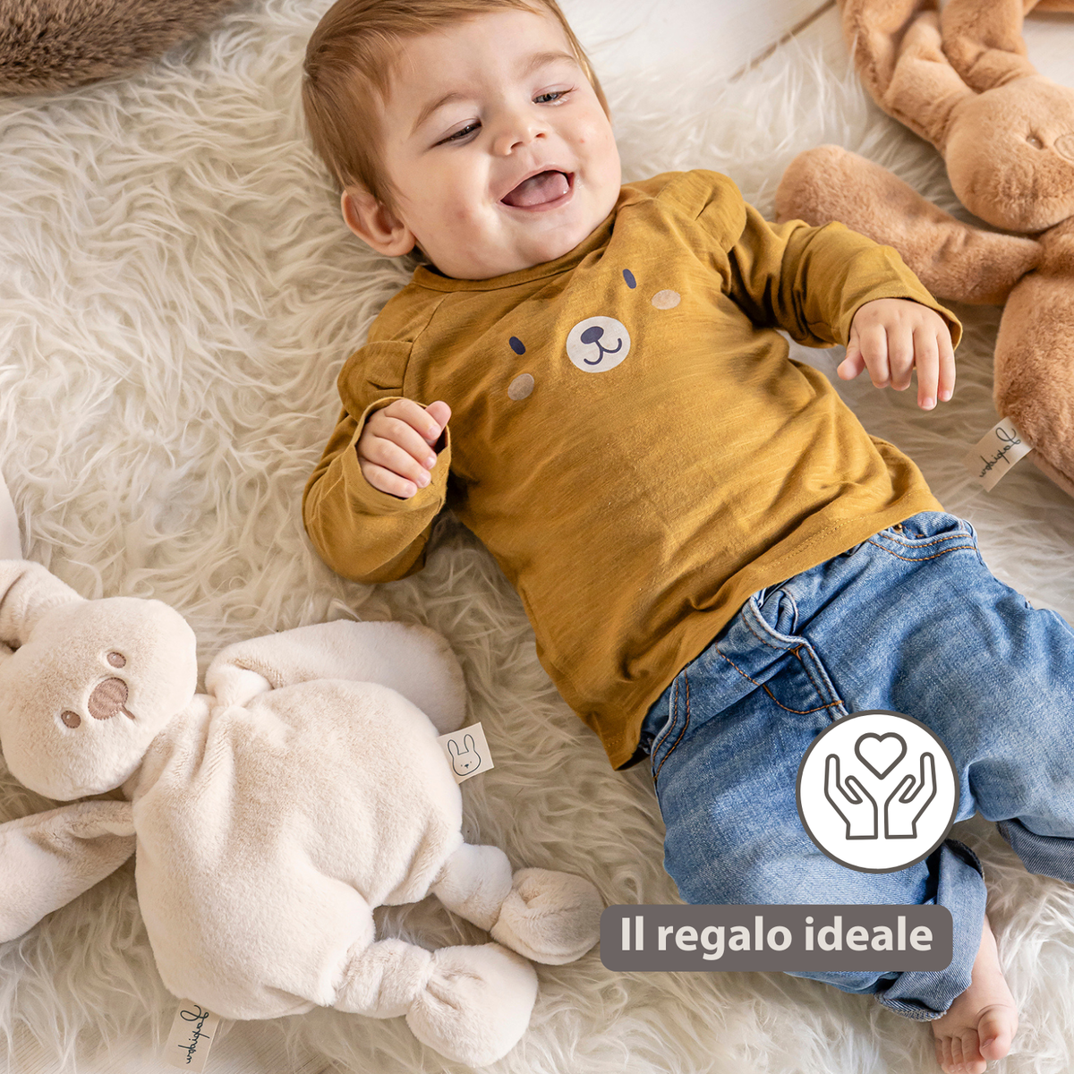 Lapidou Cuddly Rabbit - 30 cm - Soft Baby Plush - Sand