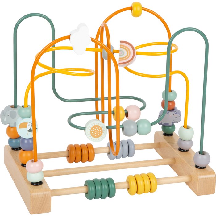 Houten kralendoolhof Safari | Educatief Motoriekspeelgoed voor Baby’s & Peuters