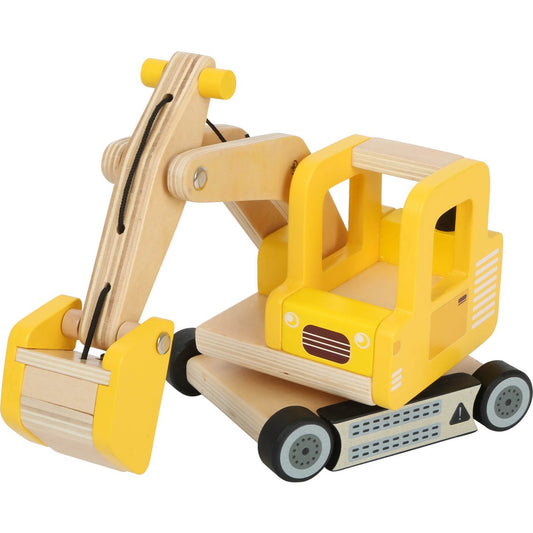 Houten Graafmachine met Beweegbare Arm |  Bouwvoertuig voor Kinderen