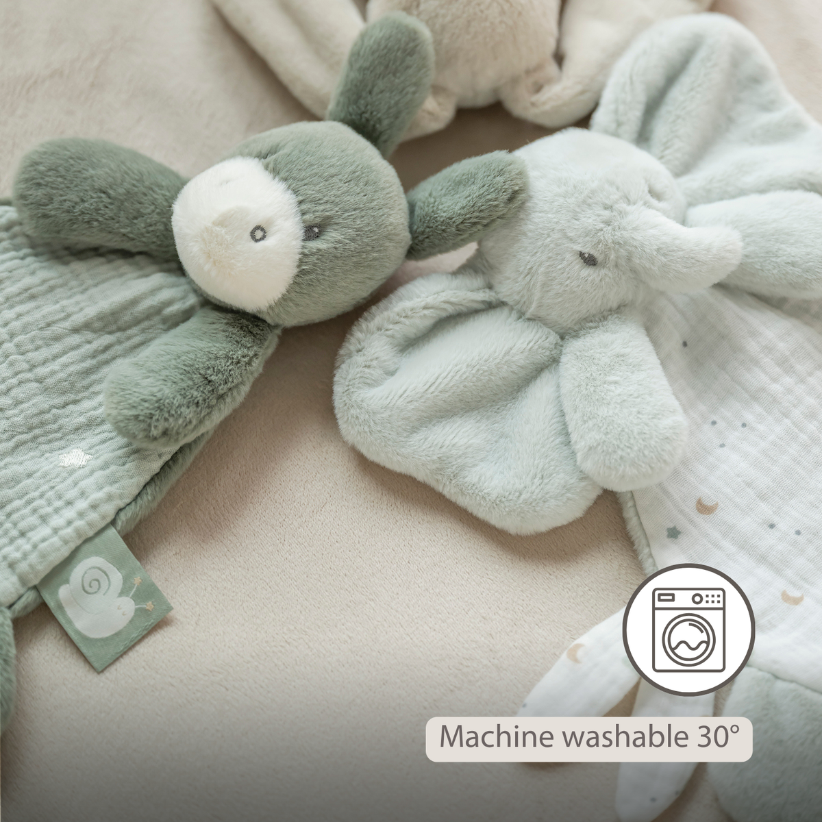 LouLou Mini Comforter Donkey - Baby Blanket
 - 25 cm - Linden Green