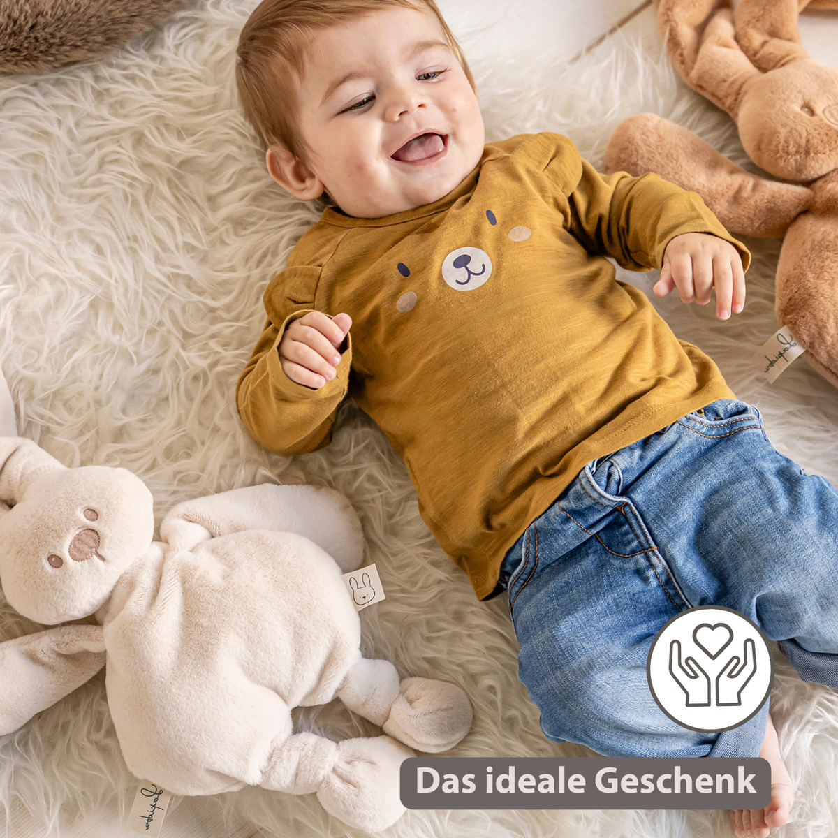 Lapidou Cuddly Rabbit - 30 cm - Soft Baby Plush - Sand