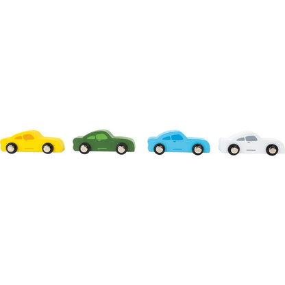 Houten Autotransporter met 4 Auto’s | Speelgoed Vrachtwagen voor Kinderen