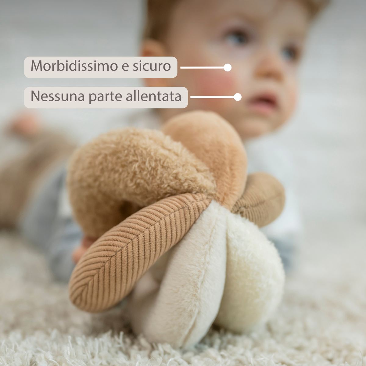 Lapidou Ball - Activity Plush - 17 cm - Sand