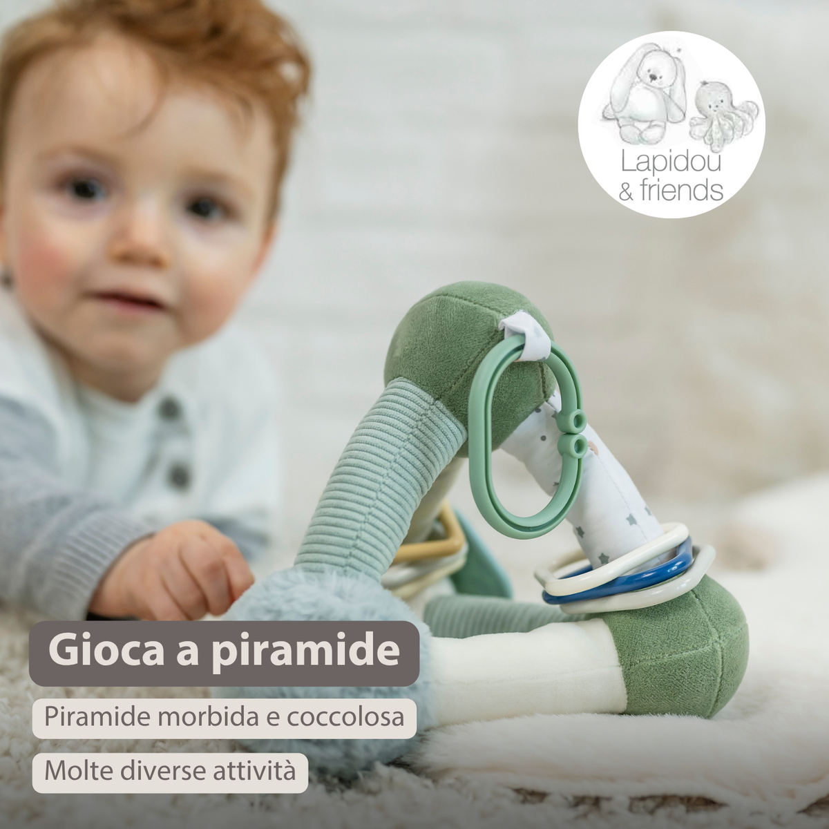 Lapidou Soft Activity Pyramid - 20 cm - Linden Green