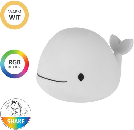 EGLO Castellino walvis Nachtlampje | Draadloos Oplaadbaar LED Nachtlamp voor Baby & Kind