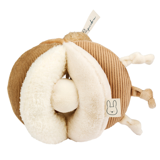 Nattou Lapidou Ball - zachte activiteiten bal  - 17 cm - bruin/beig