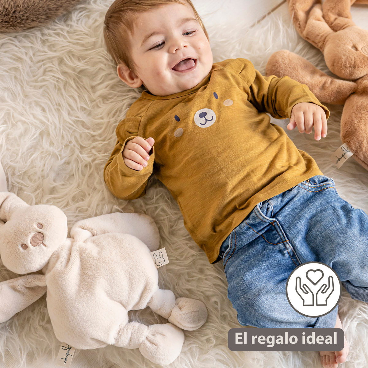 Lapidou Cuddly Rabbit - 30 cm - Soft Baby Plush - Sand