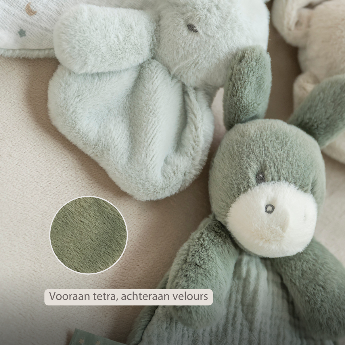 LouLou Mini Comforter Donkey - Baby Blanket
 - 25 cm - Linden Green