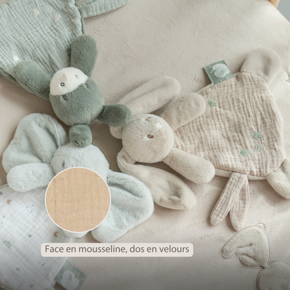 LouLou Mini Comforter Rabbit - Baby Blanket - 25 cm - Sand