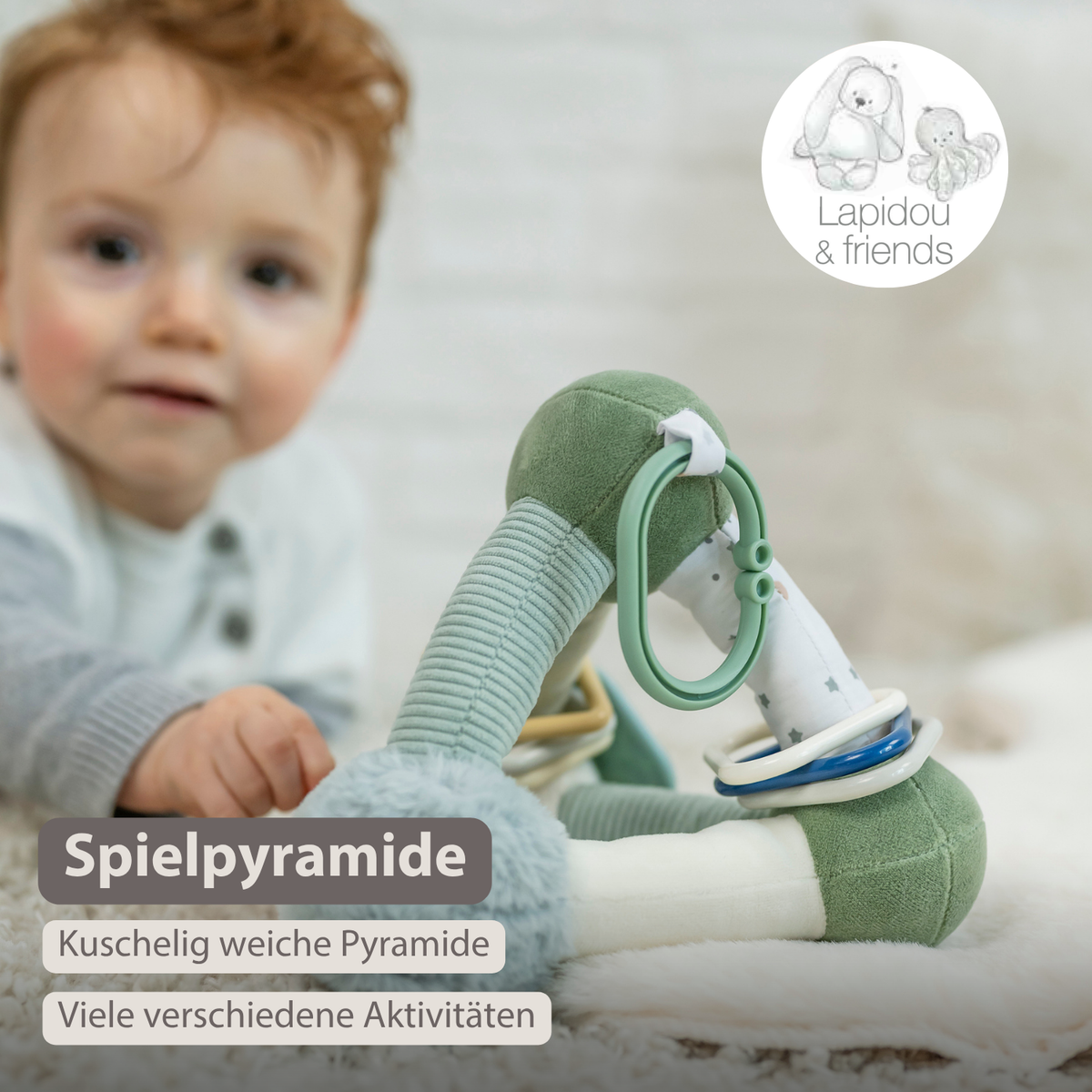 Lapidou Soft Activity Pyramid - 20 cm - Linden Green