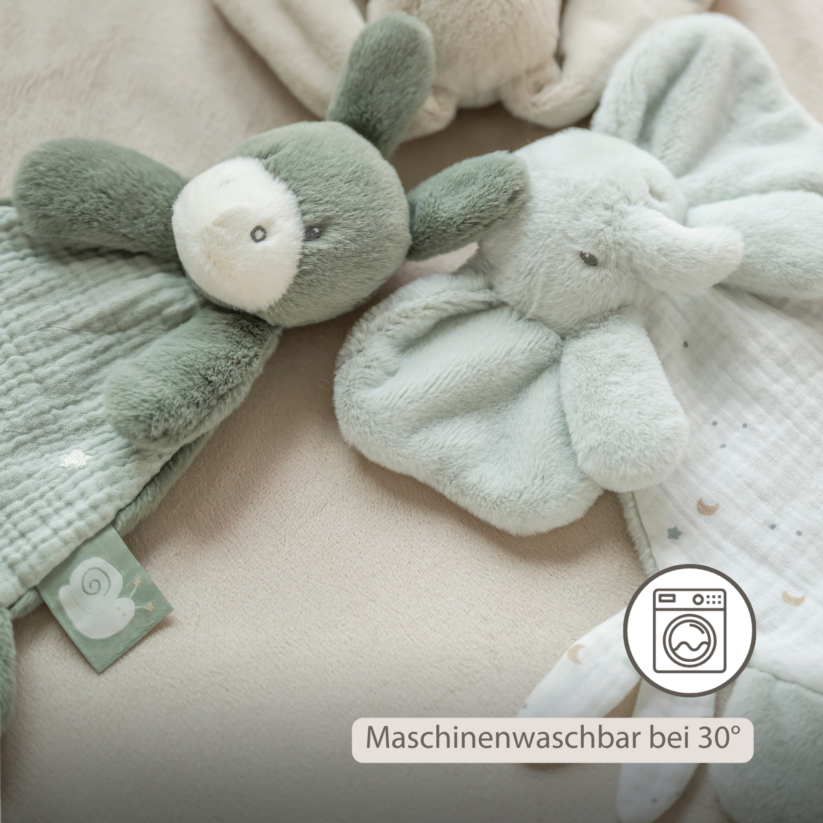 LouLou Mini Comforter Donkey - Baby Blanket
 - 25 cm - Linden Green