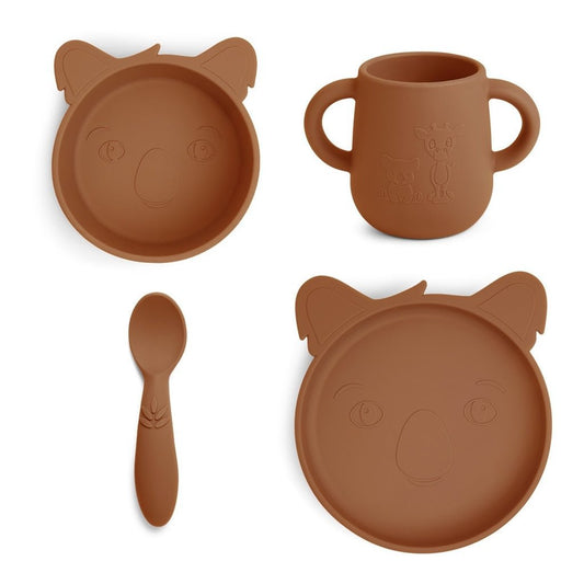 Lykke Siliconen Dinerset – 4-delige Kinder Serviesset Koala