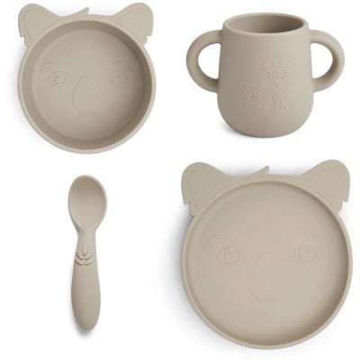 Lykke Siliconen Dinerset – 4-delige Kinder Serviesset Koala