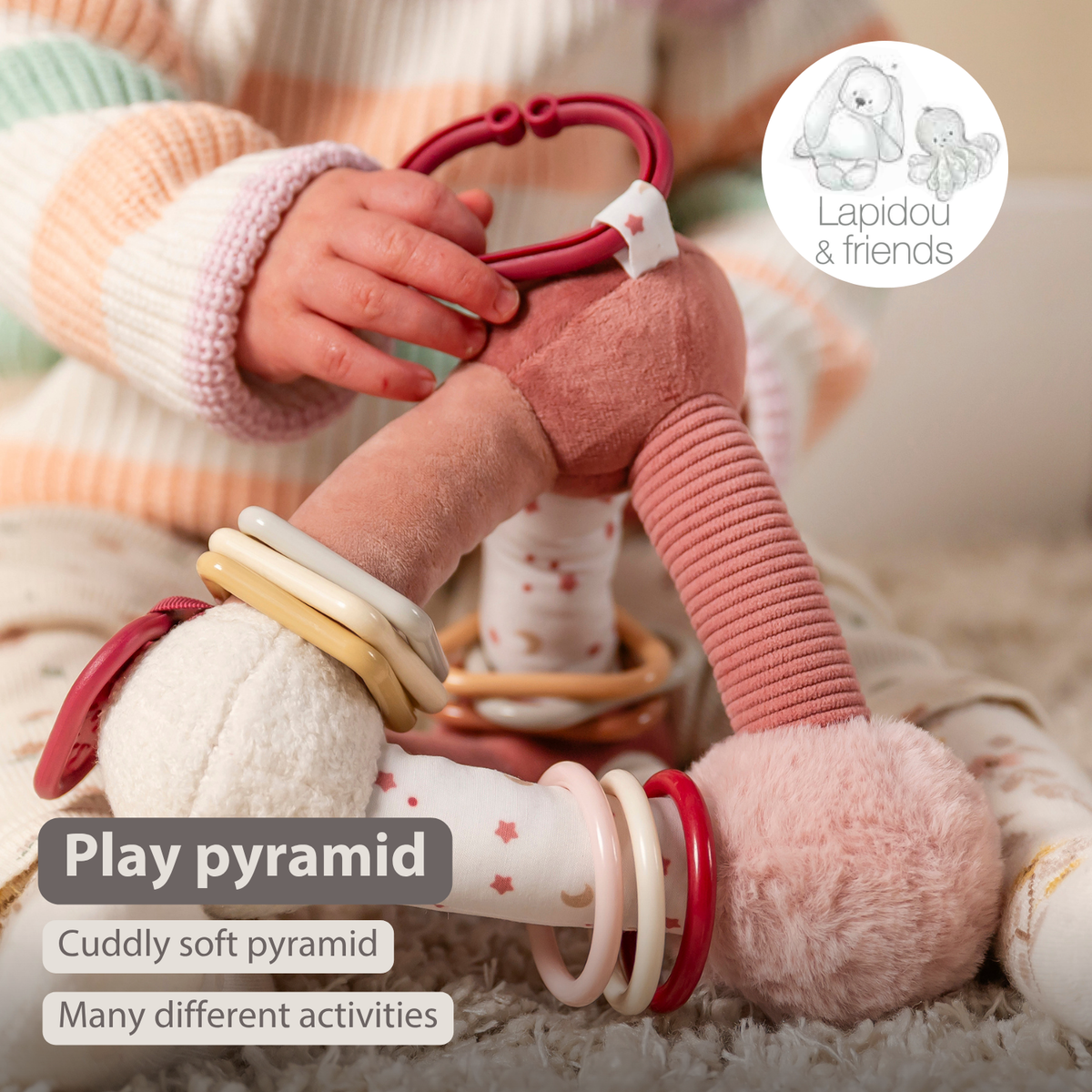 Lapidou Soft Activity Pyramid - 20 cm - Powder Pink