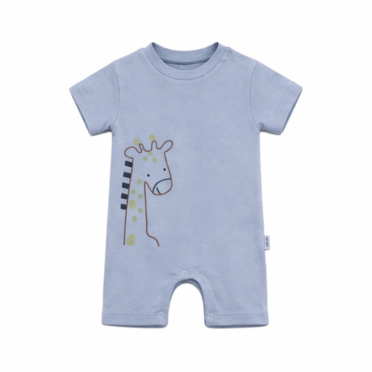 Babyromper met giraffenprint | Zachte katoenen body, 3 kleuren
