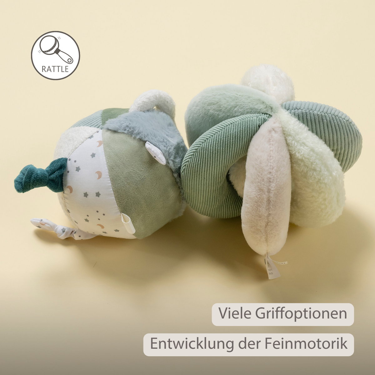 Lapidou Ball - Activity Plush - 17 cm - Linden Green