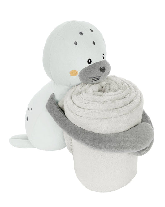 Knuffel & Deken Cadeauset zeehondje – Zacht & Lief Geboortecadeau