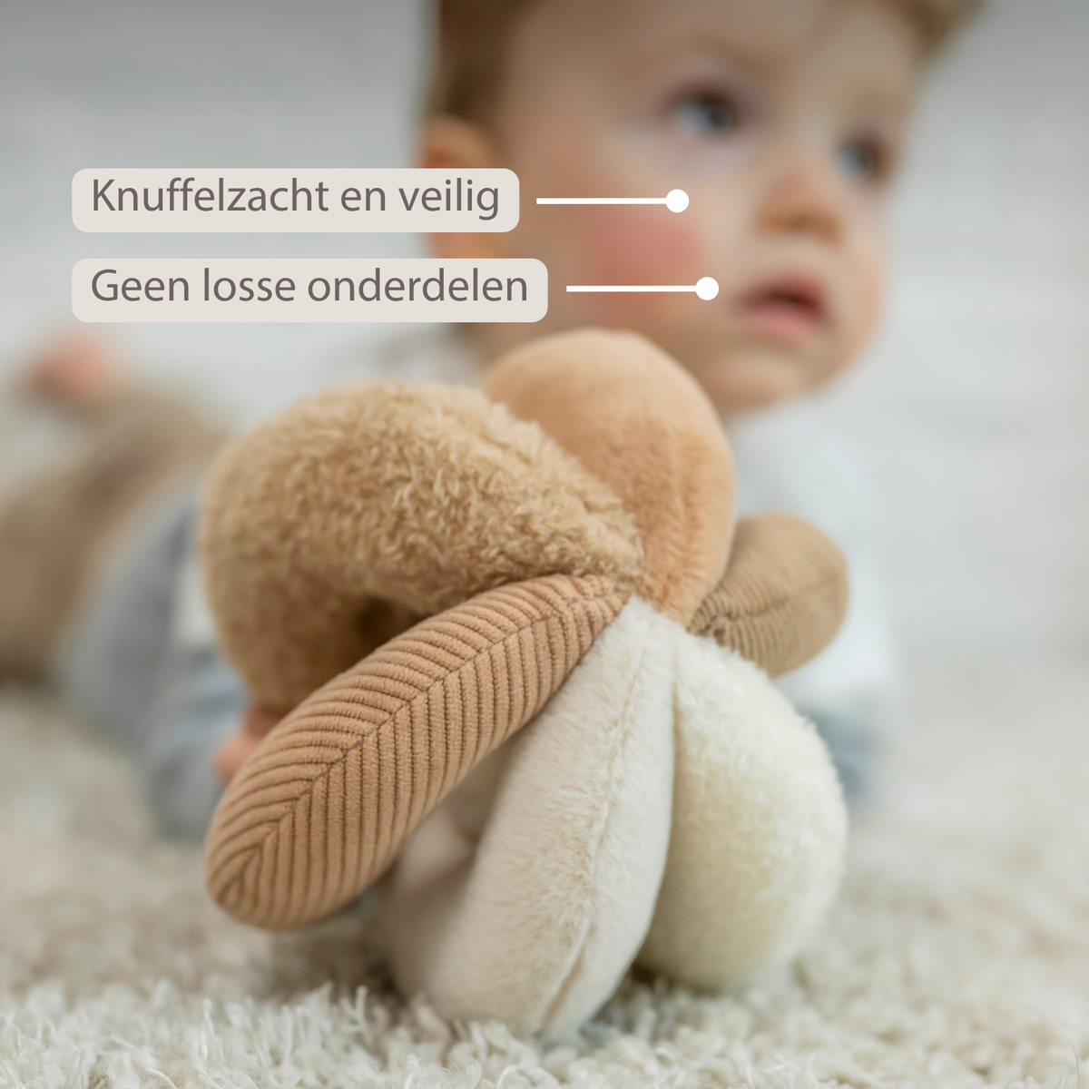 Lapidou Ball - Activity Plush - 17 cm - Sand