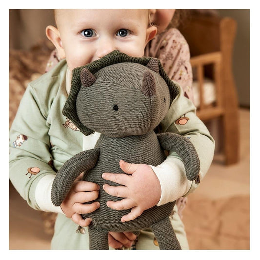 Nuuroo Gabi Dino Knuffel – Biologisch Katoen – Gebreide Dinosaurus Knuffel – Groen