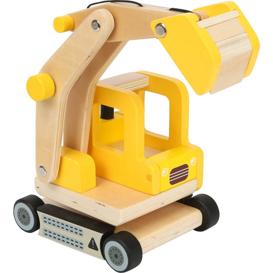 Houten Graafmachine met Beweegbare Arm |  Bouwvoertuig voor Kinderen