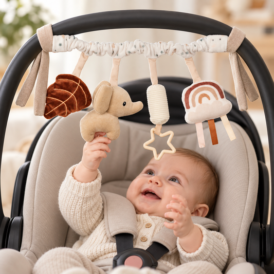 Nattou Lapidou Wagenspanner - Kinderwagen Activiteitenspiraal - donker roze