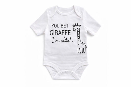 Bedrukte Body: You bet GIRAFFE I'm cute