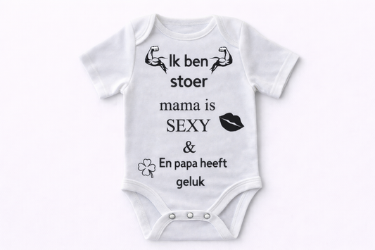 Bedrukte Body: Ik ben stoer