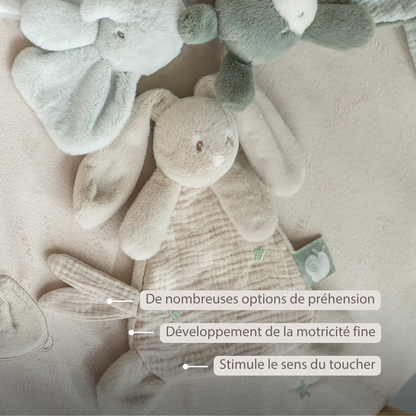 LouLou Mini Comforter Rabbit - Baby Blanket - 25 cm - Sand
