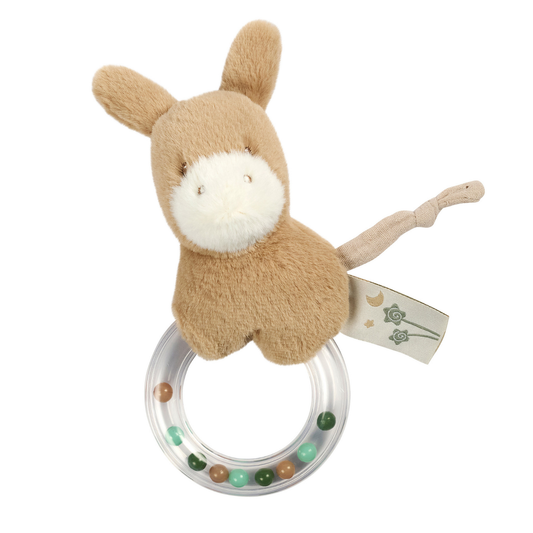 LouLou Rattle Donkey - 15 cm - Light Caramel