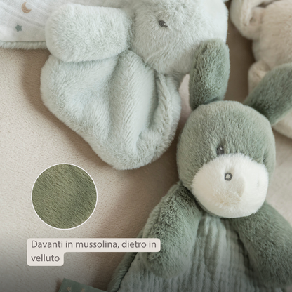 LouLou Mini Comforter Donkey - Baby Blanket
 - 25 cm - Linden Green