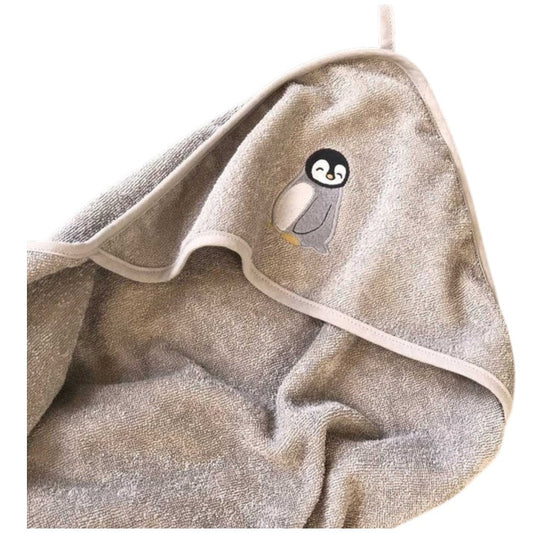 Mano Badcape klein met Capuchon Pinguin