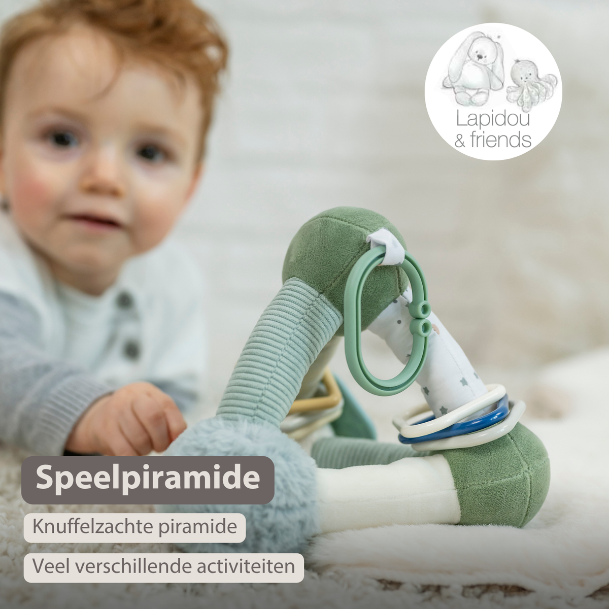 Lapidou Soft Activity Pyramid - 20 cm - Linden Green