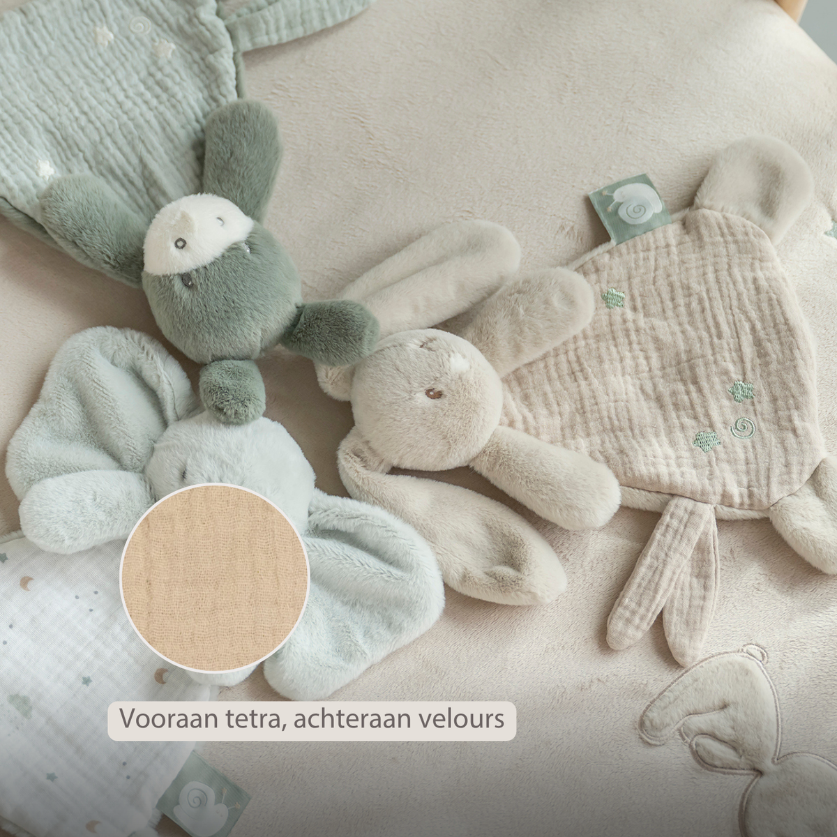 LouLou Mini Comforter Rabbit - Baby Blanket - 25 cm - Sand