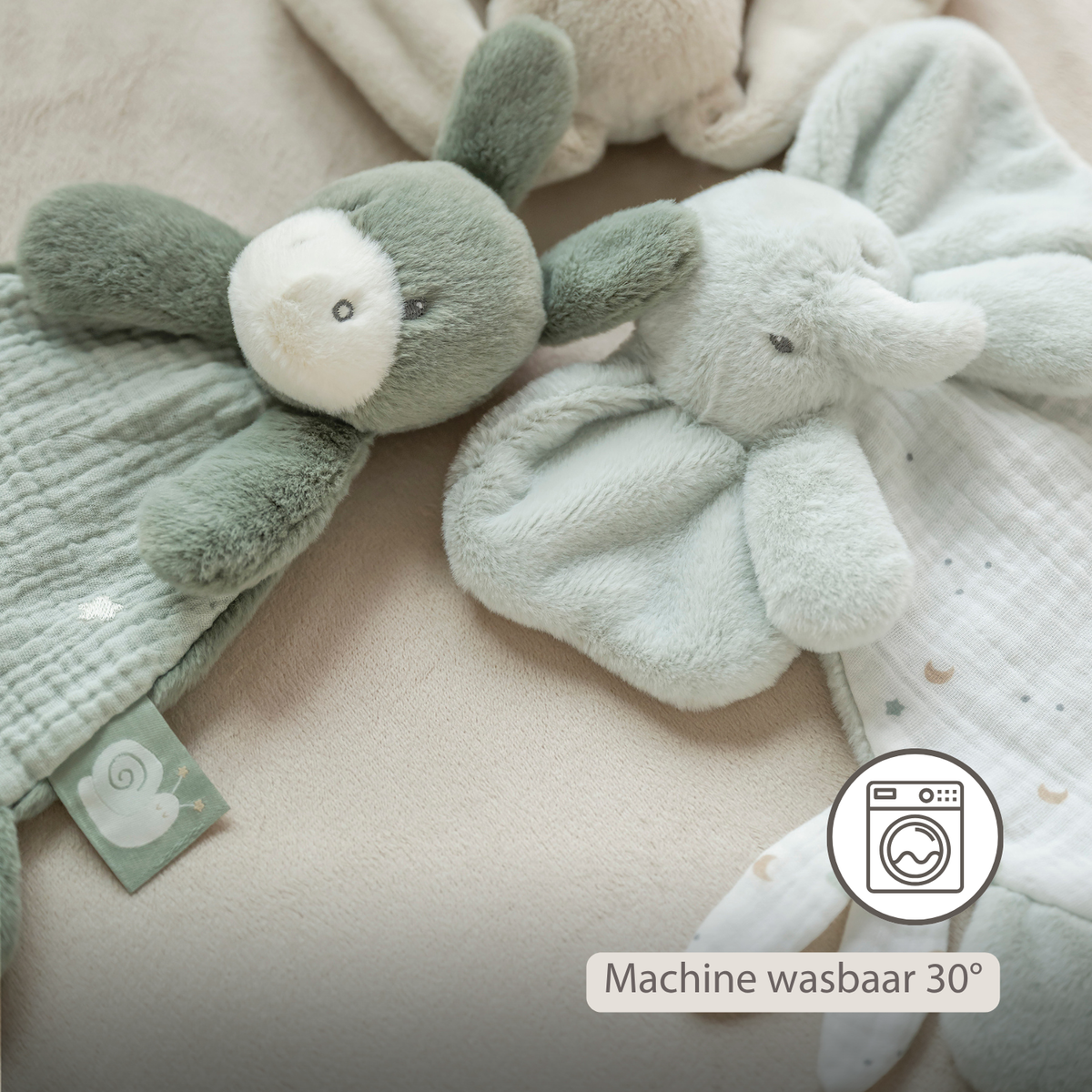LouLou Mini Comforter Donkey - Baby Blanket
 - 25 cm - Linden Green