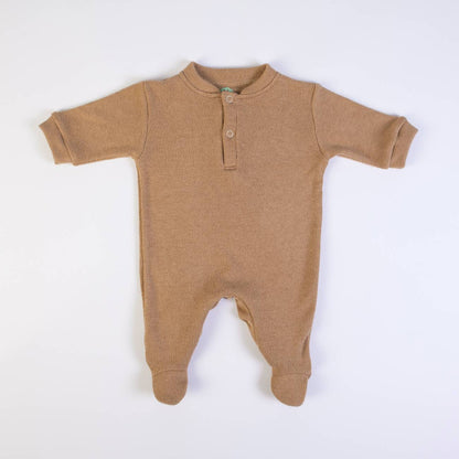 FS Baby Gebreide Babyset Bruin – Babygrow met Bijpassend Mutsje