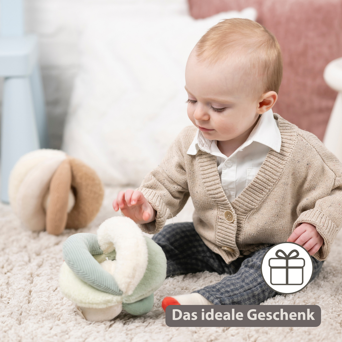 Lapidou Ball - Activity Plush - 17 cm - Linden Green
