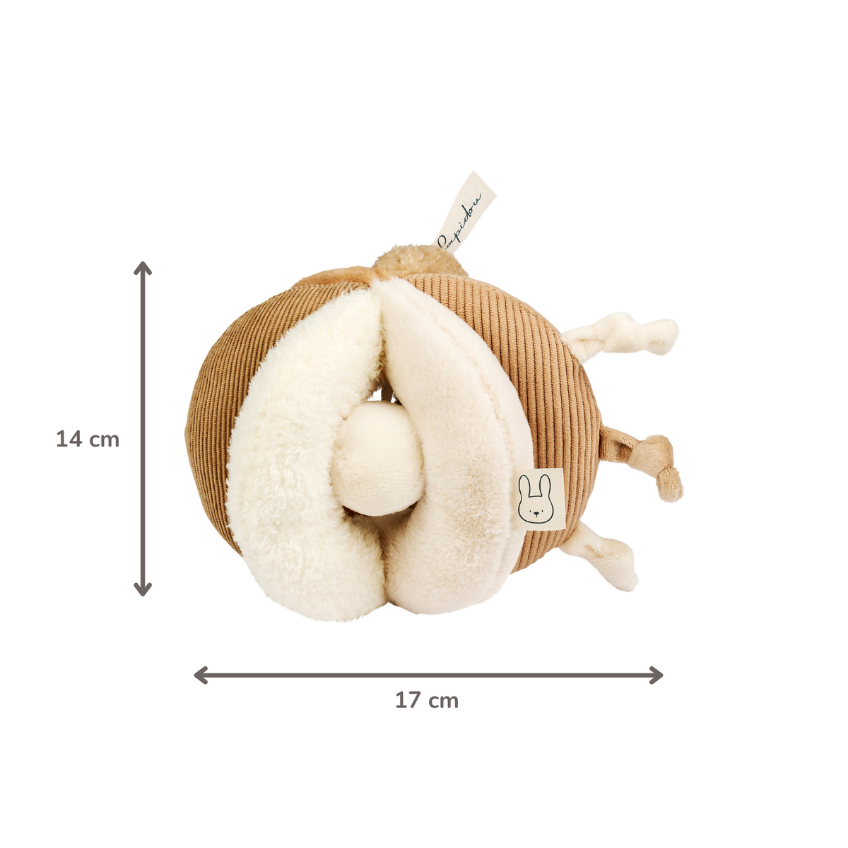 Lapidou Ball - Activity Plush - 17 cm - Sand