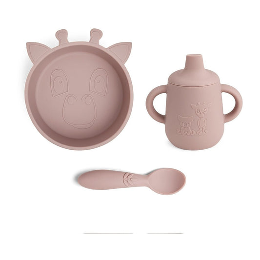 Elias Siliconen Dinerset – 3-delige Eetset voor Baby & Peuter giraffe