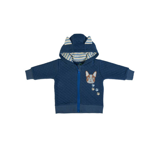FS Baby - Blauw Babyvestje met geborduurd Hondje & Oortjes