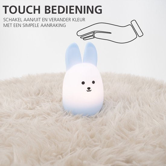EGLO Castellino konijn Nachtlampje | Draadloos Oplaadbaar LED Nachtlamp voor Baby & Kind
