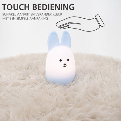 EGLO Castellino konijn Nachtlampje | Draadloos Oplaadbaar LED Nachtlamp voor Baby & Kind