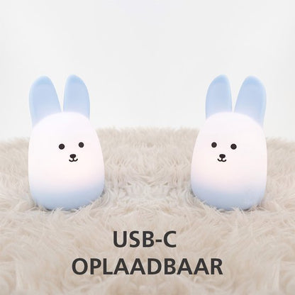 EGLO Castellino konijn Nachtlampje | Draadloos Oplaadbaar LED Nachtlamp voor Baby & Kind