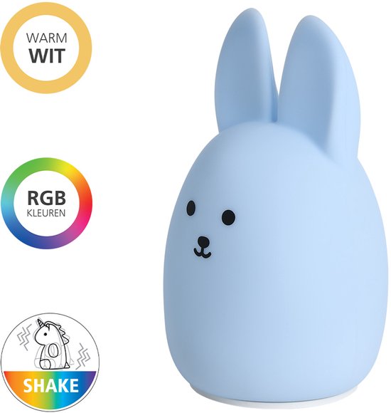 EGLO Castellino konijn Nachtlampje | Draadloos Oplaadbaar LED Nachtlamp voor Baby & Kind