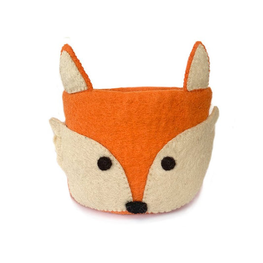Schattig mandje van een vos in oranje tinten. Heel leuk voor bijvoorbeeld babysokjes of speelgoedjes.