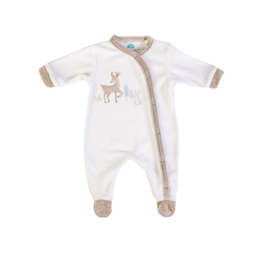 FS Baby - Baby kruippakje Hert – Velours met Voetjes & Drukknoopsluiting